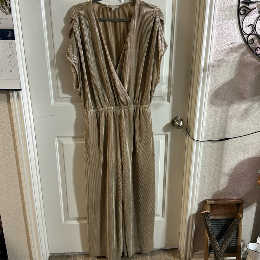 Shimmery Gold Jumper with Pockets